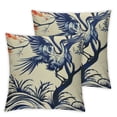 thumbnail image 1 of Creowell ,Set of 2  Square Pillow Covers Watercolor Heron Bird Decorative Cushion Cover Pillowcase for Couch White, 1 of 7
