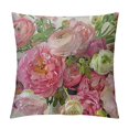 thumbnail image 1 of Creowell Shabby Chic Throw Pillow Covers, Floral Decorative Cushion Flower Pillow Cases 18 x 18 Inch, Pink Rose Pillow Cases for for Summer Spring Wedding, 1 of 5
