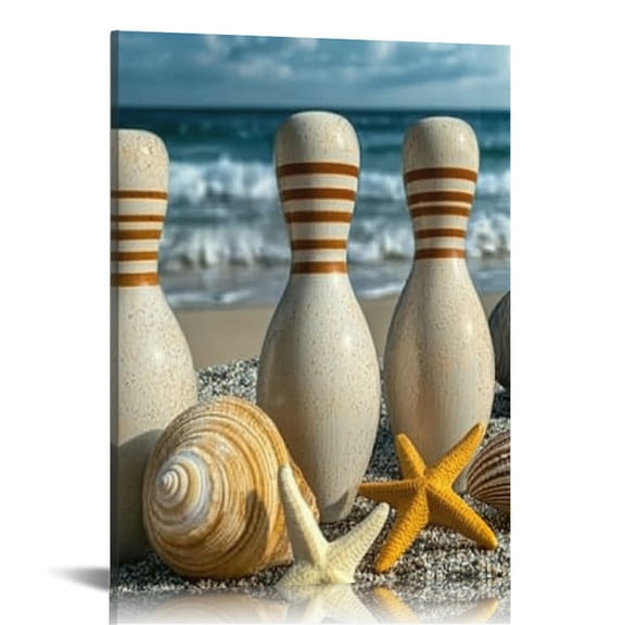 Creowell Shells Starfish Wall Art Canvas Decor for Home Office 16x20in