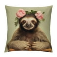 thumbnail image 1 of Creowell Short Plush Pillowcase Lovely Sloth Design White, 1 of 5