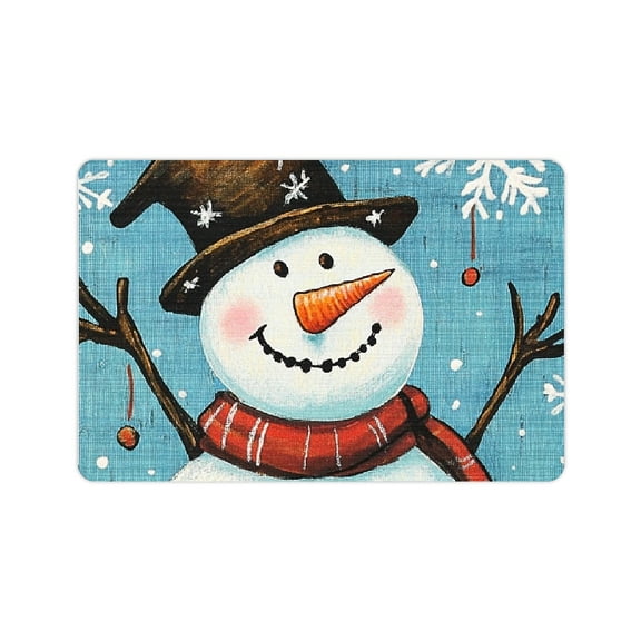 Creowell Snowman Bird Home Diatom Mud Mats Non-Slip Quick Drying & Absorbent Rubber Backing Easy to Store Super Water Absorption 24x16in