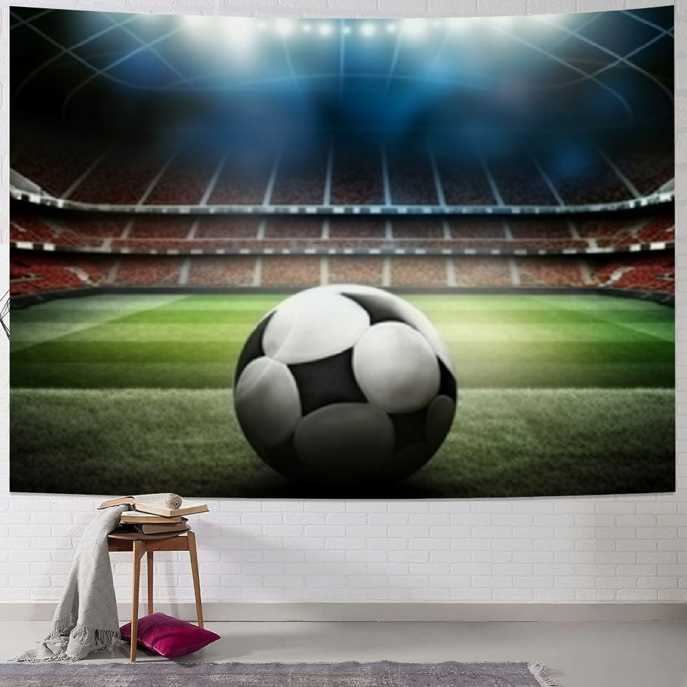 Soccer Stadium Landscape Polyester Wall Tapestry 40x60 Inch