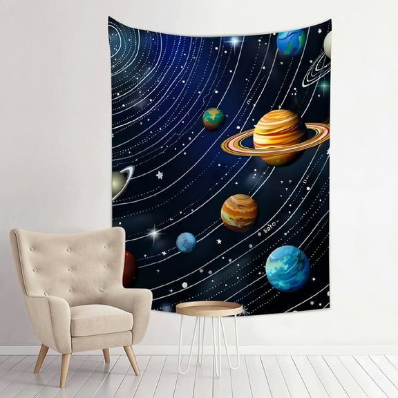 Creowell Solar System Planets Stars Tapestry Wall Hanging Art 30*40in