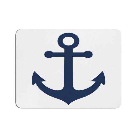 Creowell Solid Navy Anchor Silhouette Mouse Pad, Square Smooth Surface Desk Mat, Stitched Edge for Office, Laptop, Computer, Home,