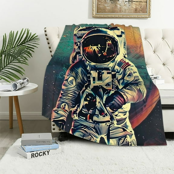 Creowell Space Astronaut Throw Blanket Astronaut Throw Blanket for Boys Space Gifts for Boys Space Decor 40x50in
