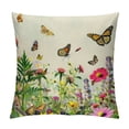 thumbnail image 1 of Creowell Spring Flowers and Birds Floral Throw Pillow Cover Butterflies and Dragonflies Summer Cushion Case for Sofa Couch 12x12in, 1 of 5