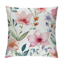 Creowell Spring Pink Floral Pillow Covers Summer Flowers Throw Cushion Cases for Couch Home Decor