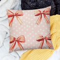 thumbnail image 1 of Creowell Square Cushion Cover Polka Dot Bows Vintage Home Sofa Couch Decoration Set of 1 Pillow Covers 24x24in, 1 of 5