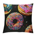 thumbnail image 1 of Creowell Square Throw Pillow Cover , Chocolate Blue Splashes of Colored Sprinkles Throw Pillow Covers Various Print Fashion Patterns for Couch/Bed/Sofa, Black，Multi-Size, 1 of 5