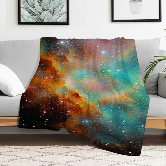 Creowell Star Cluster Space Art Nebula Flannel Blanket 3 Sizes 30x40in
