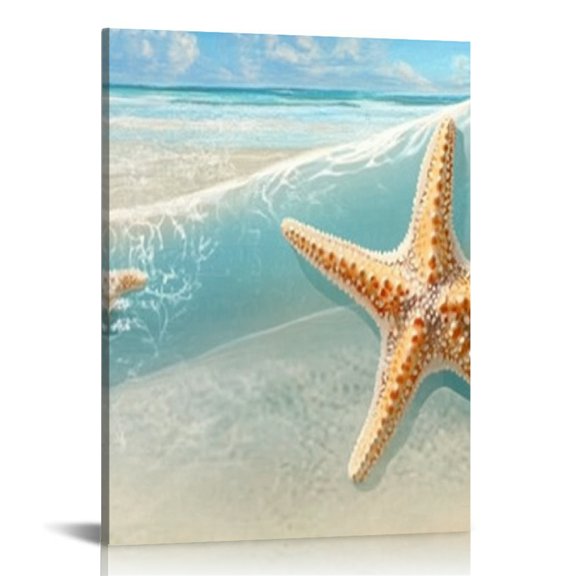Creowell Starfish Beach Ocean Art Canvas Prints Ready to Hang 16x20in