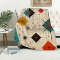 thumbnail image 1 of Creowell Stars Diamonds Geometric Shapes Print Throw Blanket Exquisite Gifts for All Seasons Long-lasting Blanket 60x80in, 1 of 6