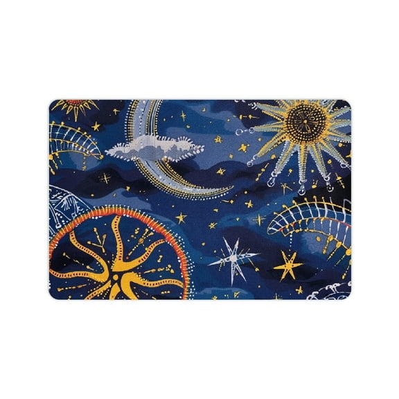 Creowell Stars Moon Sun Fast Absorption Home Bath Mat Diatom Mud 24x16in