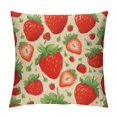 thumbnail image 1 of Creowell Strawberries Leaves Berries Pillow Cushion Covers for Sofa Couch Home Decor Summer High-Quality 1PC 18x18in, 1 of 5