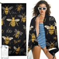 thumbnail image 1 of Creowell  Stylish Golden Honey Bee Queen Crown Soft Luxury Decorative Towels, Multipurpose for Bathroom, Hotel, Gym, Spa and Beach 27.5x55in, 1 of 7