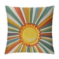thumbnail image 1 of Creowell Summer Pillow Covers, Stripes Yellow Sunshine Decorations Outdoor Throw Pillows Boho Summer Rainbow Sun Pillowcase Decor Cute Farmhouse Cushion Case for Home Bedroom 12x12in, 1 of 5