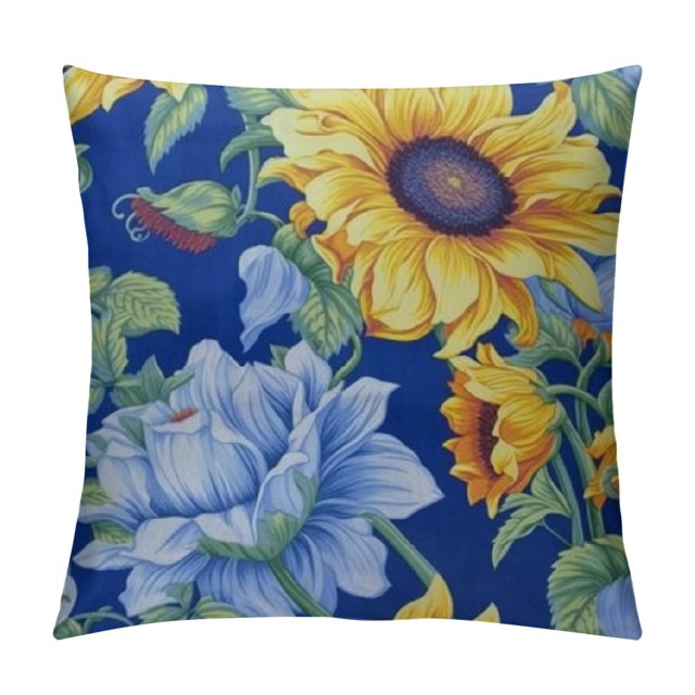 Creowell Sunflower Throw Pillow Covers Floral Print Decorative Throw