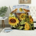 thumbnail image 1 of Creowell Sunflowers Birds Print Throw Blanket Lightweight Soft Blanket for Bed Couch Car Adults Kids All Seasons 3 Sizes 40x50in, 1 of 6