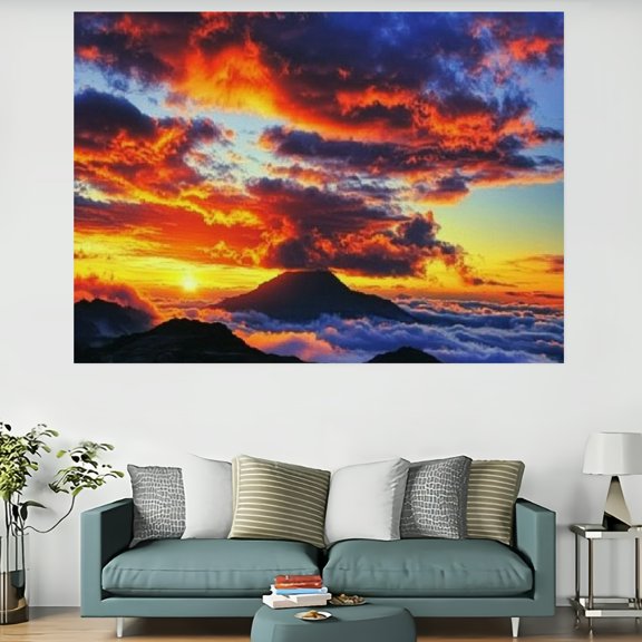 Creowell Sunset Mountain Clouds Wall Tapestry Art Home Decor 60x40in