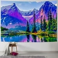 Creowell Sunset Mountain Lake Tapestry Forest Tree Nature Landscape