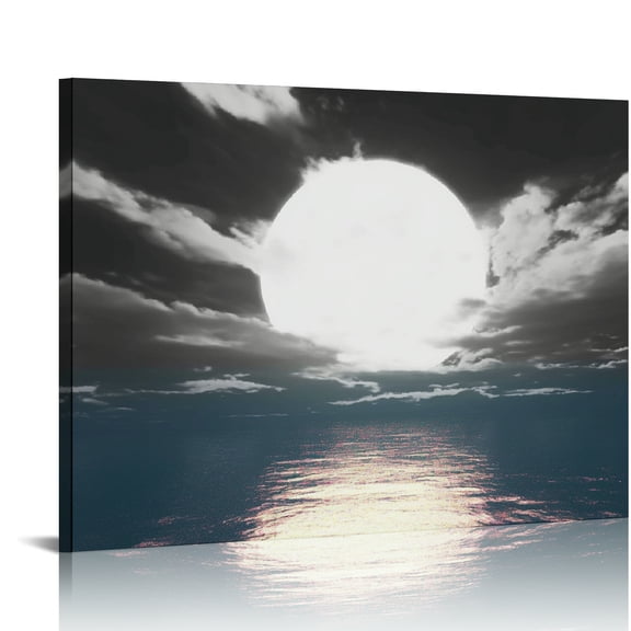 Creowell Sunset Over The Beach Modern Canvas Prints Wall Art 16x12in