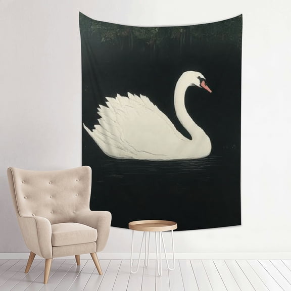 Creowell Swan Lake Forest Tapestry Wall Hanging for Bedroom Decor 30*40in