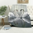 thumbnail image 1 of Creowell Swans Water Heart Shape Ideal Comfy Throw Blanket Flannel Material Lightweight Blanket for All Seasons 60x80in, 1 of 6