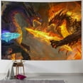 thumbnail image 1 of Creowell  Tapestry Dragon Wall Tapestry Battle of Cool Flame Dragon and Purple Lightning Dragon Wall Hanging Tapestry Wall Art for Living Room, Bedroom, Dorm, Dragon Lover Gift Ideas 40x30inch, 1 of 6