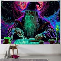 Creowell   Tapestry Trippy Wizard Tapestry for Bedroom Tapestries Magic Eyes Tapestry Neon Starry Wall Tapestry Hanging for Home Dorm Decor  40x30inch