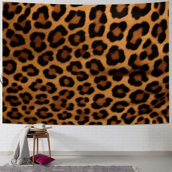 Creowell Tapestry Wall Hanging Leopard Print Tapestries Aesthetic Skin Pattern of a Wild Safari Animal Tapestry for Bedroom Living Room Dorm Boys Girls Room Art Wall Decor&nbsp;Backdrop 40x30inch