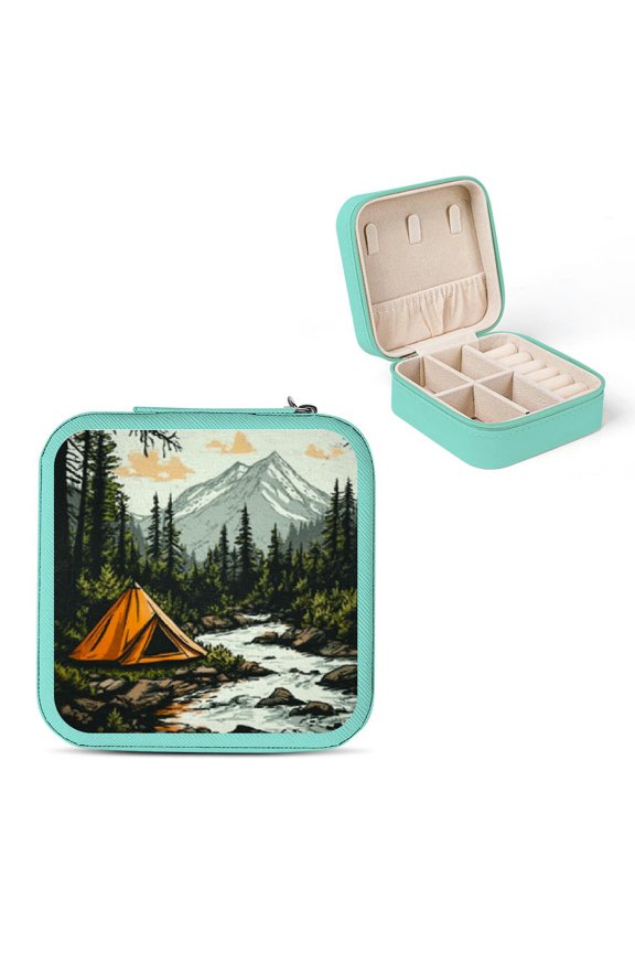 Tent Woods River Jewelry Box for Necklaces Rings Earrings Green