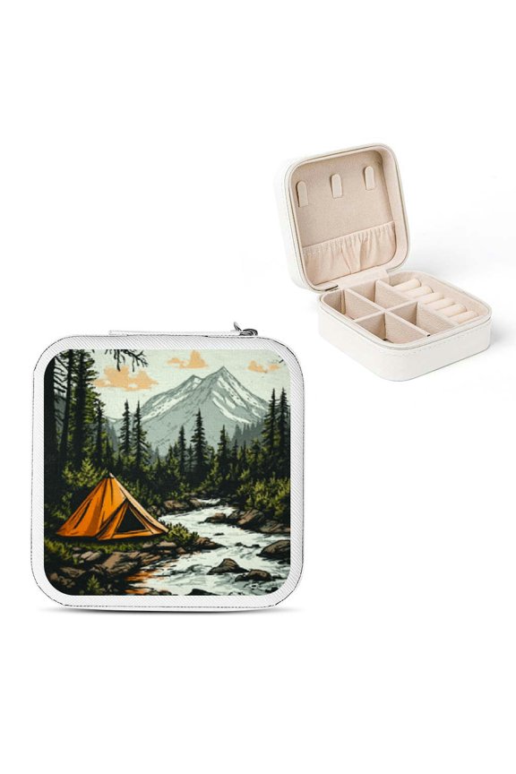 Tent Woods River Jewelry Box for Necklaces Rings Earrings White