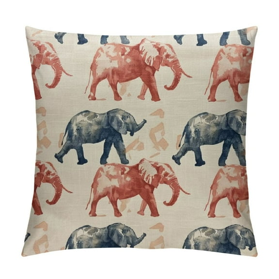 Creowell Throw Pillow Cover Alabama Red Elephant Home Decor Pillowcases Square Pillow Cases Cushion Covers for Sofa Couch Bed White