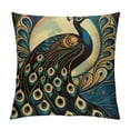 thumbnail image 1 of Creowell Throw Pillow Cover Blue Cock Paisley Peacock Navy Pea Feather India Indian Pillowcase Home Decorative Square Pillow Case Cushion Cover White, 1 of 5