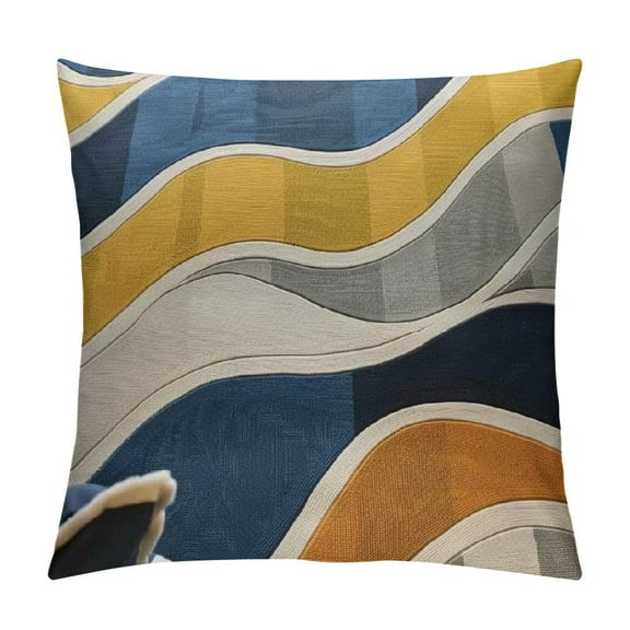 Creowell Throw Pillow Covers Geometric  Yellow Blue Farmhouse Home Decor Abstract Accent Arrows Cushion Cover Decorative Modern Outdoor Indoor Pillow Case for Couch
