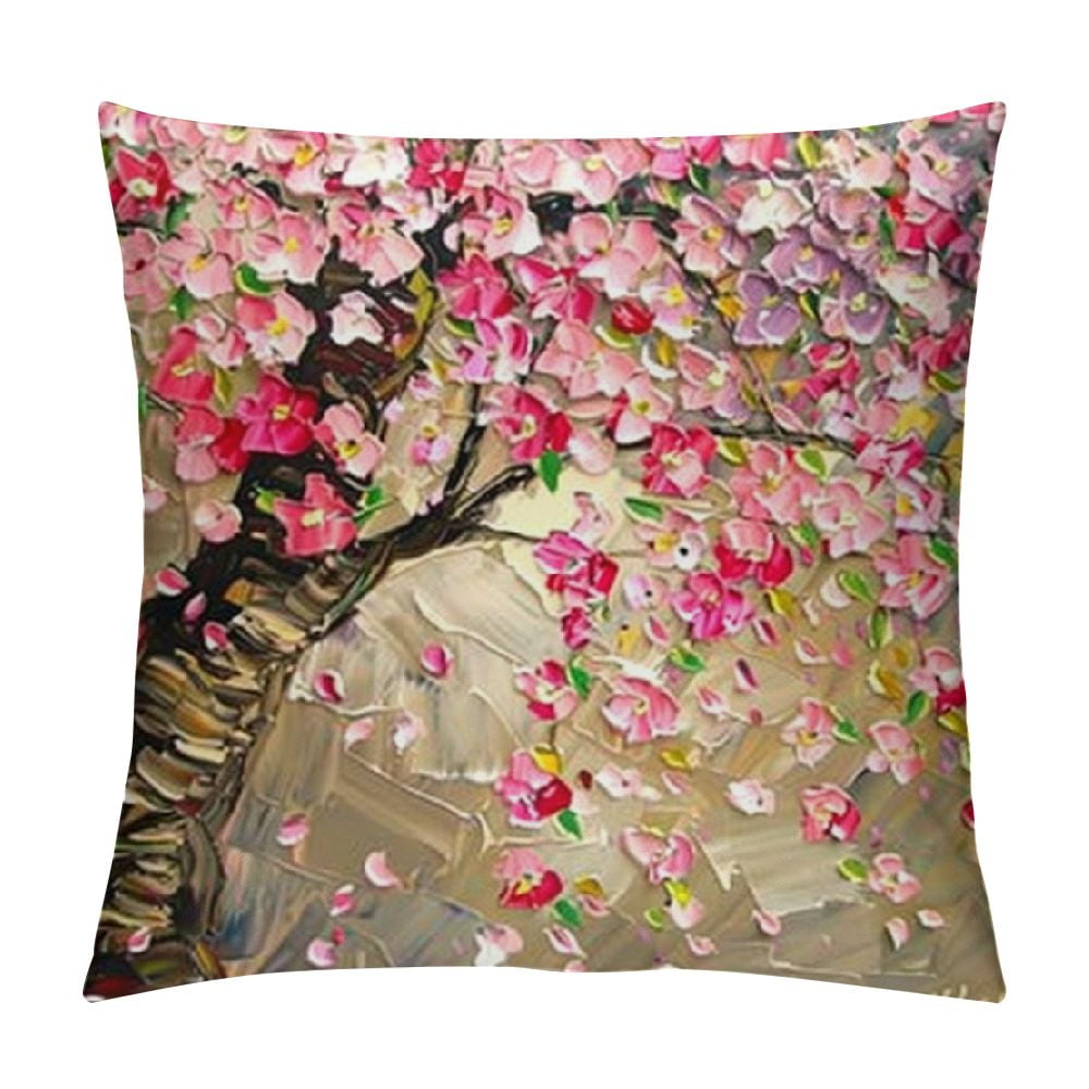 Creowell Throw Pillow Covers Modern Cushion for Rv Petal Tree