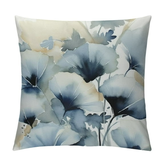 Creowell  Throw Pillow Covers Plant Fall Farmhouse Print Decorative Pillows for Couch Outdoor Pillows Case, Blue Pillow Cover for Living Room Bedroom Cushion Covers for Home Decor
