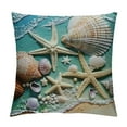 thumbnail image 1 of Creowell Throw Pillow Covers Starfish and Seashell Summer Beach in Sea Water Time Caribbean Decor Pillow Cases Home Decorative Square Pillowcases White, 1 of 5