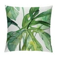 thumbnail image 1 of Creowell   Throw Pillow Covers Tropical Watercolor Artistic Modern Green Palm Leaf Decorative Pillow Cases Home Decor Standard Square Summer White Pillowcases White, 1 of 5