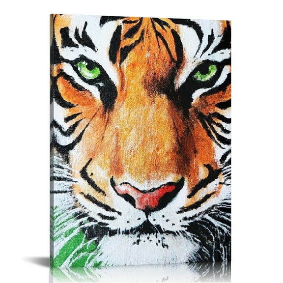 Creowell Tiger Face Art Modern Canvas Prints Wall Decor 12x16 12x16in