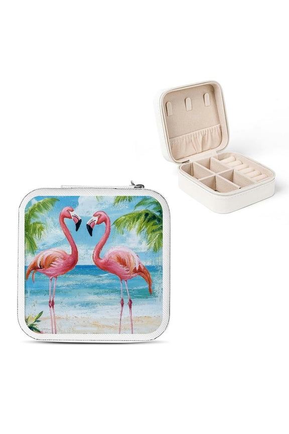 Travel Jewelry Box for Necklaces Rings Earrings Compact Size White