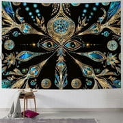 Creowell Tree of Life Tapestry for Bedroom - Hippie Mandala Tapestry Aesthetic Kabbalah Spiritual Tapestries Abalone and Gold Wall Tapestry Home Room Decor ( Multi Size,  Tree) Painting