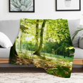 thumbnail image 1 of Creowell Trees Leaves Sunbeam Durable Soft and Warm Flannel Blanket, Home Leisure Fuzzy Fluffy Cozy Blanket for Sofa, Travel, Camping, Bed, Chair, Multi-purpose Gift Blanket All Season 50x60in, 1 of 7