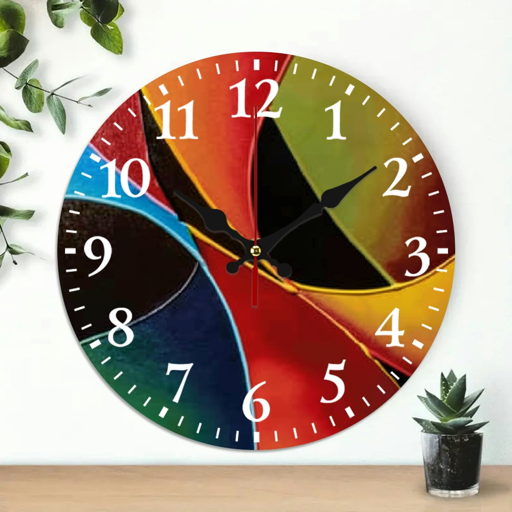 Color Well Clock Creowell Triadic Color Scheme Wall Clock Battery Operated 10 Inch ...