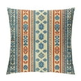 thumbnail image 1 of Creowell  Tribal Throw Pillow Cushion Cover, Mexican Style Aztec Patterned Retro Hand Drawn Design Abstract, Decorative Square Accent Pillow Case, Orange Blue, 1 of 5