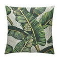 thumbnail image 1 of Creowell  Tropical Palm Leaves Throw Pillow Cover Banana Jungle Leaf Floral Pattern Fabric for Couch Bed Sofa Car Waist Cushion Cover Pillow Case 22x22in, 1 of 5