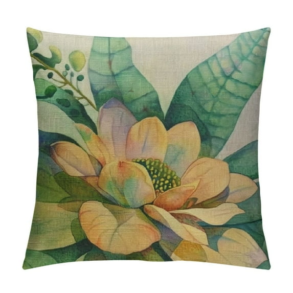 Creowell Tropical Plant Decorative Pillow Covers Succulent Cactus Print Throw Pillow Case Summer Theme Cushion Cases Decor Farm Home Couch Garden 22x22in