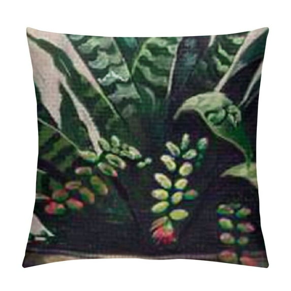 Creowell Tropical Plant Throw Pillow Covers Cactus Succulents Aloe Potted Plant Decorative Pillow Cases Outdoor Summer Cushion Cover for Bed Couch Car Office 12x12in