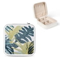 thumbnail image 1 of Creowell Tropical Print Foliage Jewelry Storage Artifacts Box for Necklace, Ring, Earring - Compact Size Travel Case White, 1 of 5