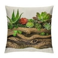 thumbnail image 1 of Creowell Tropical Succulent Cactus Pillow Covers Summer Green Leaves Potted Plants Rustic Farmhouse Decorative Throw Pillow Case Home Decor Cushion Cover 18x18in, 1 of 5
